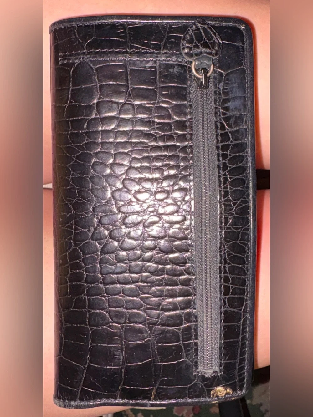 Brighton Black Croc-Embossed Floral Accent Phone Case